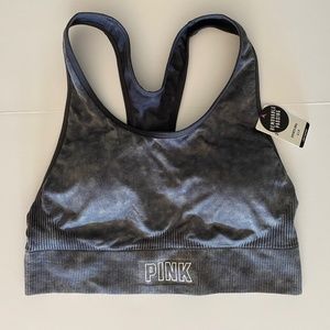 NWT PINK SPORT by Victoria’s Secret Washed Gray Sports Bra Size Small